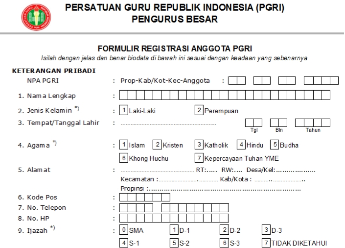 Pendaftaran PGRI Kabjayawijaya - Persatuan Guru Republik Indonesia Cabang Kabjayawijaya